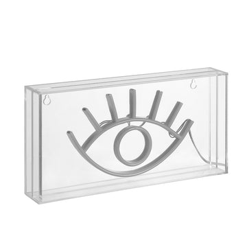 Eye 11.8" Contemporary Glam Acrylic Box USB Operated LED Neon Light - JONATHAN Y